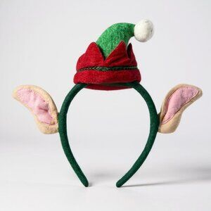 Elf Hat Headband With Ears & Pom Pom For Christmas